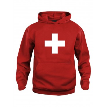 Sweat à capuche SUISSE rouge
