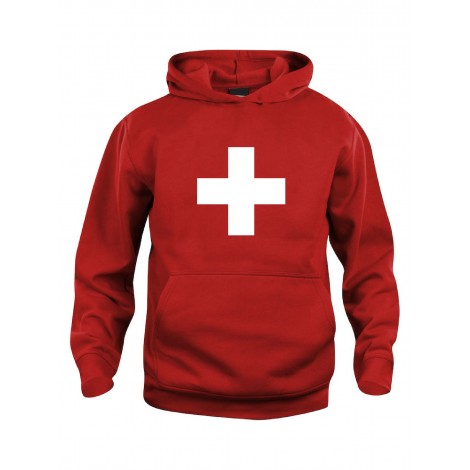 Sweat à capuche SUISSE rouge